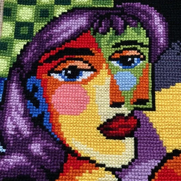 NEW large Picasso inspired hand sewn wall art